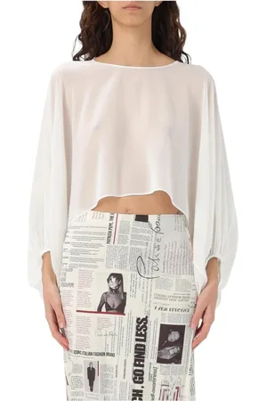 Patrizia Pepe Bluser & Skjorter, Dame, Hvid, M, Chiffon, Hvid Gennemsigtig Bluse