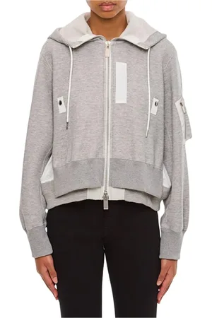 SACAI Sweathshirts & Hoodies, Dame, Grå, M, Bomuld, Grå ZipUp Hoodie