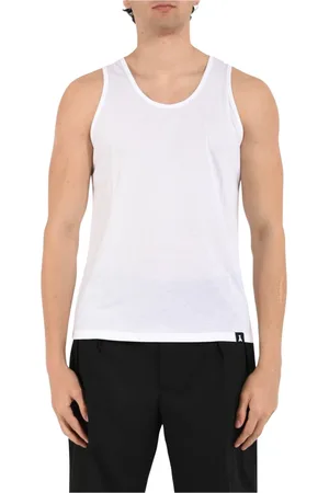 Patrizia Pepe Top, Herre, Hvid, XL, Bomuld, Bomuld Tank Top Rund Hals