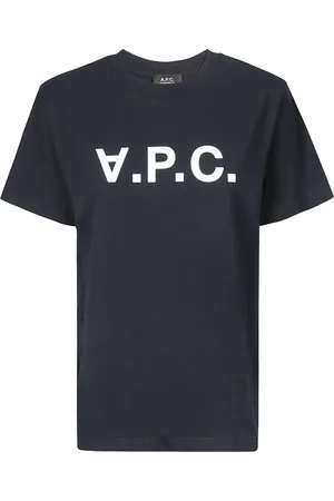 A.P.C. Top, Dame, Blå, XL, Bomuld, Blå Logo T-Shirt Bomuld Regular Fit