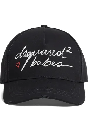 Dsquared2 Tilbehør, Dame, Sort, ONE SIZE, Sort baseballkasket med hjerter