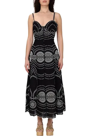 CHARO RUIZ IBIZA Kjole, Dame, Sort, S, Sort Blonde Maxi Kjole