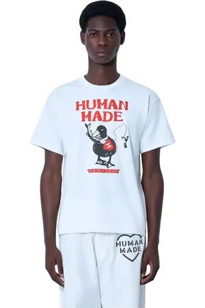 HUMAN MADE Top, Herre, Hvid, XL, Bomuld, Logo Motif Bomuld T-shirt