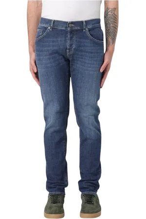 Dondup Jeans, Herre, Blå, W38, Uld, Stilfulde Straight Leg Jeans til Mænd