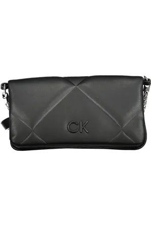 Calvin Klein Taske, Dame, Sort, ONE SIZE, Bomuld, Sort Bomuldshåndtaske med Kædehåndtag