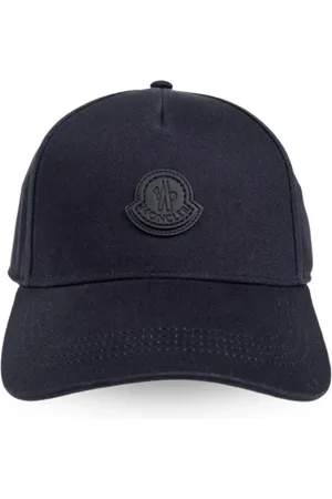 Moncler Tilbehør, Herre, Blå, ONE SIZE, Bomuld, Navy Baseball Cap med Logo