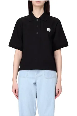 Kenzo Top, Dame, Sort, S, Bomuld, Hvid Bomuld Polo Skjorte