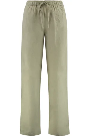 120% Lino Bukser, Dame, Grøn, XS, Linned, Linnedrawstringbukser