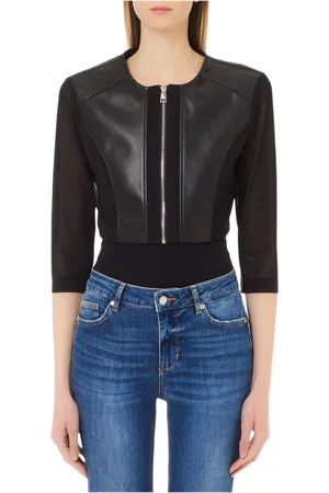 Liu Jo Jakke, Dame, Sort, S, Tyl, Kort Coated Tulle Jakke