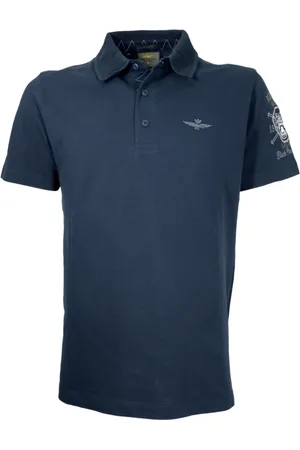 Aeronautica Militare Top, Herre, Blå, L, Bomuld, Basis Bomuld Kortærmet Polo Blå
