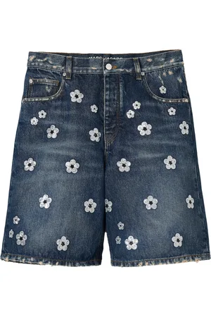 Marc Jacobs Shorts, Dame, Blå, W27, Bomuld, Paillet Daisy Wide Leg Shorts