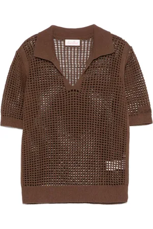 MC2 SAINT BARTH Top, Dame, Brun, S, Bomuld, Brun Bomuldspolo Ribbet Hem