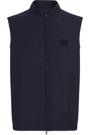 Dolce & Gabbana Jakke, Herre, Blå, L, Midnight Logo Plaque Vest