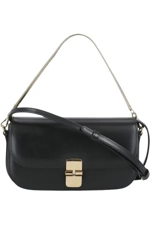 A.P.C. Taske, Dame, Sort, ONE SIZE, Læder, Elegant Læder Crossbody Taske