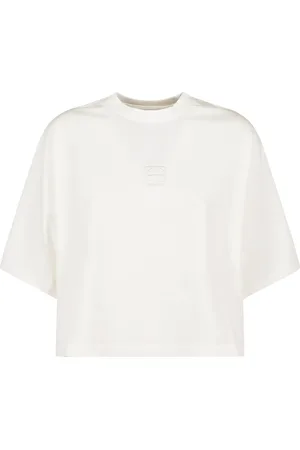 ANINE BING Top, Dame, Hvid, XS, Uld, Monogram Framed Cropped Tee