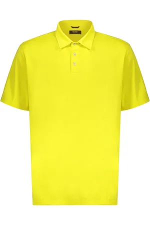 MOORER Top, Herre, Gul, 2XL, Bomuld, Bomuld Polo Skjorte med Sideslidser