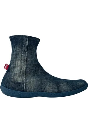 Diesel Sko, Herre, Blå, 42 EU, Denim, Denimstøvler med baglogo-patch