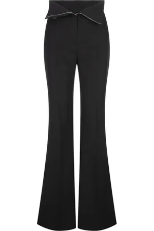 Alexander McQueen Bukser, Dame, Sort, XS, Sorte skræddersyede bukser med opsmøget taljebånd