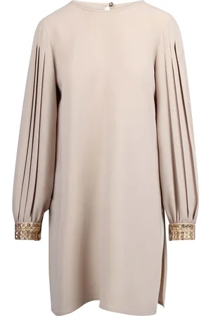 Max Mara Kjole, Dame, , S, Polyester, Bluse med plisserede ærmer