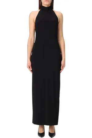 Norma Kamali Kjole, Dame, Sort, S, Spandex, Sort Halterneck Maxi Kjole