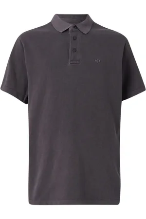 Armani Exchange Top, Herre, Grå, M, Bomuld, Blå Polo T-shirt med korte ærmer