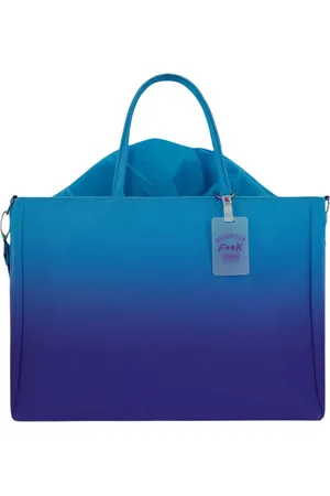 F**K Taske, Dame, Blå, ONE SIZE, Uld, Canvas Shopper Taske med Aftagelig Strop