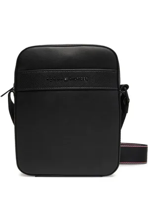 Tommy Hilfiger Taske, Herre, Sort, ONE SIZE, Uld, Logo Skuldertaske - Sort PU Læder