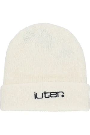IUTER Tilbehør, unisex, Hvid, ONE SIZE, Uld, Hvid Grid Beanie Hat