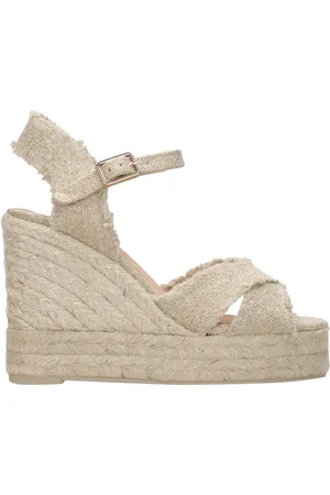 Castaner Sko, Dame, Gul, 38 EU, Læder, Gyldne Lærred Læder Platform Sandaler