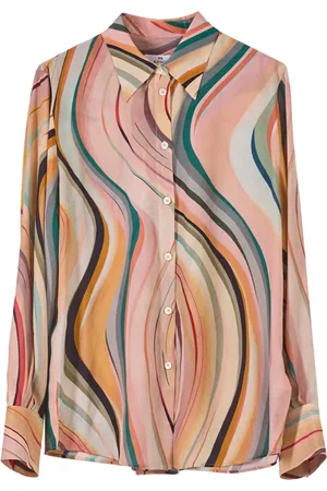 Paul Smith Bluser & Skjorter, Dame, Flerfarvet, XS, Silke Swirl Skjorte