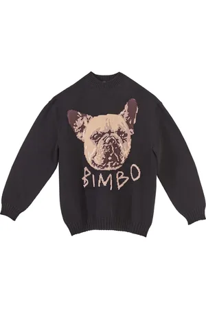 Moschino Strik, Dame, Sort, XS, Uld, Sort Oversize Jacquard Striktrøje