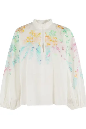Essentiel Antwerp Bluser & Skjorter, Dame, Hvid, S, Bomuld, Hvid Bomuld Poplin Applikation Top
