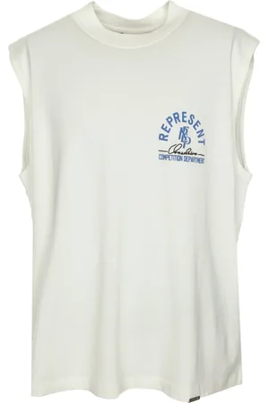 Represent Top, Herre, Hvid, 2XL, Konkurrence Tanktop med Logoprint