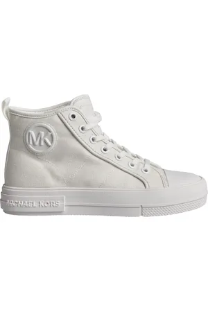 Michael Kors Sko, Dame, Hvid, 35 EU, Bomuld, Høje snøresneakers i lærred til kvinder
