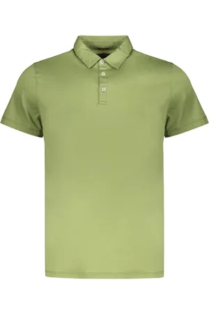 MOORER Top, Herre, Grøn, M, Bomuld, Bomuldspolo med Nacre-knapper