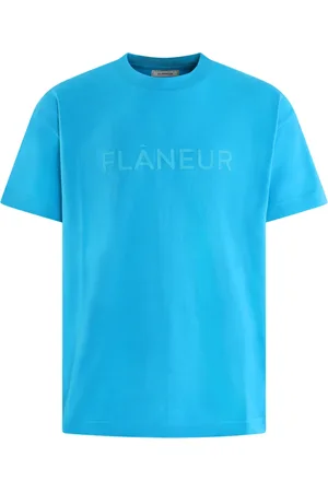 FLÂNEUR Top, Herre, Blå, XL, Tonal Logo Blå T-shirt