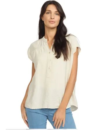 2-Biz Bluser & Skjorter, Dame, , L, Uld, Stilfuld Bluse med V-Hals Krave