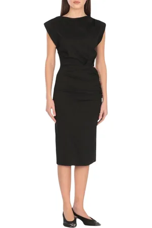 Pinko Kjole, Dame, Sort, L, Linned, Militærstil Linnedkjole