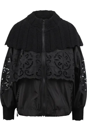 SEA Jakke, Dame, Sort, S, Bomuld, Dahlia Crochet Windbreaker Jacket