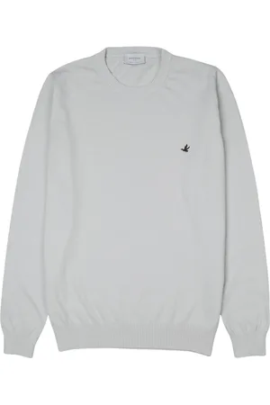 BROOKSFIELD Strik, Herre, Hvid, L, Bomuld, Bomuld Rund Hals Sweater