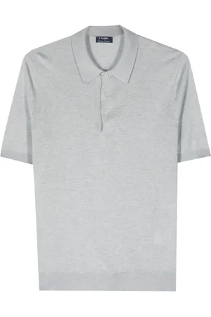 BARBA Top, Herre, Grå, 3XL, Silke Polo Shirt 100% Fremstillet i Italien