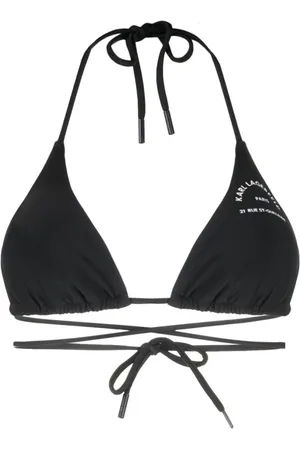 Karl Lagerfeld Badetøj, Dame, Sort, S, Polyester, Trekant med logo
