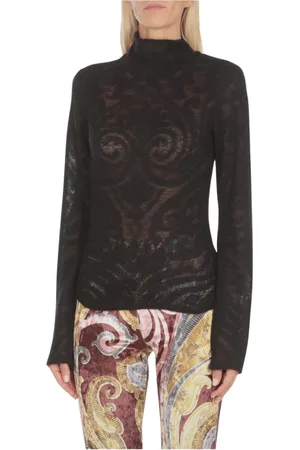 Etro Strik, Dame, Sort, XS, Elegant Sort Striktrøje