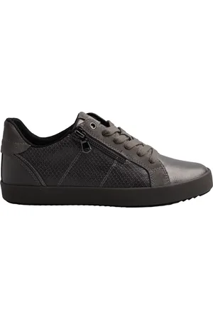 Geox Sko, Dame, Grå, 37 EU, Læder, Lave Sneakers til Kvinder