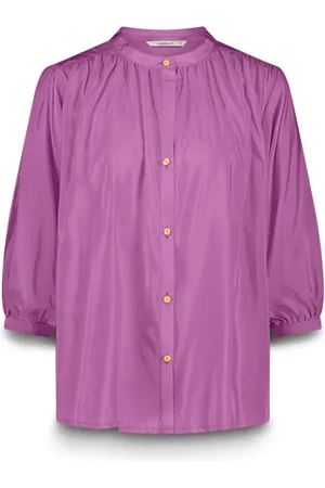 Summum Woman Bluser & Skjorter, Dame, Lyserød, XL, Bomuld, Bred Bomuld Viskose Bluse i