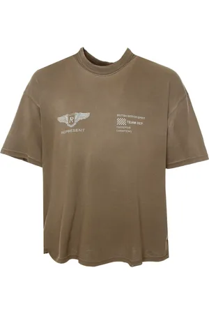 Represent Top, Herre, Brun, XL, Holdlogo Print Oversized T-shirt