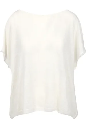 Gran Sasso Bluser & Skjorter, Dame, , M, Bomuld, Creme Frynset Bomuldsjakke