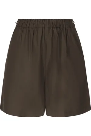 Max Mara Shorts, Dame, Brun, XS, Uld, Brun Elastiske Talje Bukser med Lommer