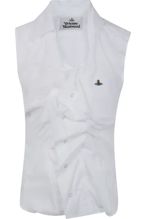 Vivienne Westwood Bluser & Skjorter, Dame, Hvid, 2XS, Drunken Skjorte med Korte Ærmer