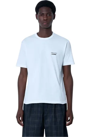 Comme des Garçons Top, Herre, Hvid, S, Bomuld, Bomuld Logo Motif Crewneck T-Shirt